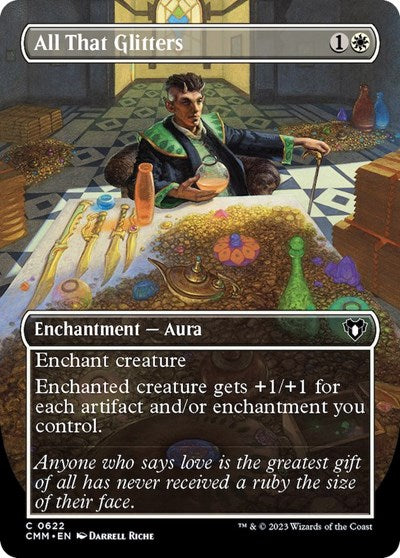 All That Glitters Borderless (CMM) #622 Common (Lightly Played) Commander Masters Magic: The Gathering: 2023