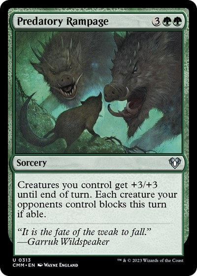 Predatory Rampage (CMM) #313 Uncommon (Lightly Played) Commander Masters Magic: The Gathering: 2023