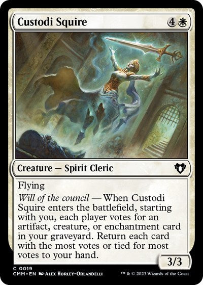 Custodi Squire (CMM) #19 Common (Lightly Played) Commander Masters Magic: The Gathering: 2023