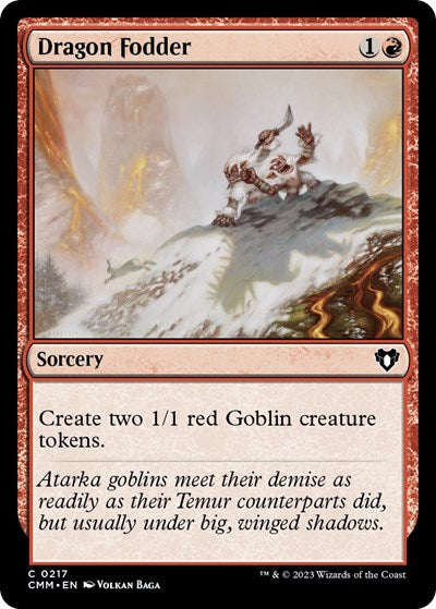 Dragon Fodder (CMM) #217 Common (Foil Lightly Played) Commander Masters Magic: The Gathering: 2023