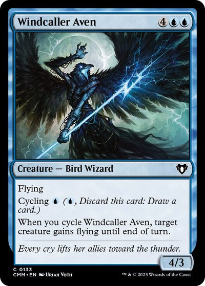 Windcaller Aven (CMM) #133 Common (Foil Lightly Played) Commander Masters Magic: The Gathering: 2023
