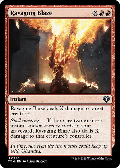 Ravaging Blaze (CMM) #250 Uncommon (Lightly Played) Commander Masters Magic: The Gathering: 2023