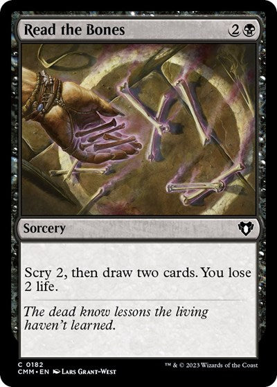 Read the Bones (CMM) #182 Common (Lightly Played) Commander Masters Magic: The Gathering: 2023