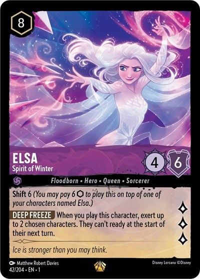 Elsa Spirit of Winter (1) #42/204 Legendary (Near Mint) The First Chapter Disney Lorcana: 2023