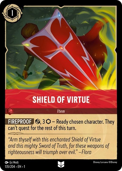 Shield of Virtue (1) #135/204 Uncommon (Near Mint) The First Chapter Lorcana TCG: 2023
