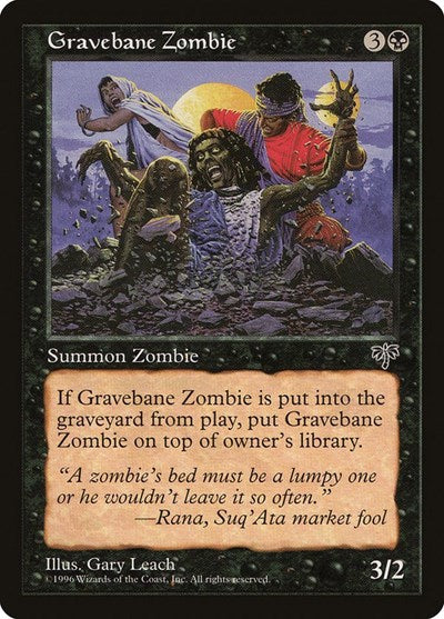 Gravebane Zombie (MIR) #127 Common (Lightly Played) Mirage Magic: The Gathering: 1996