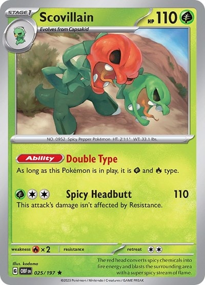Scovillain (OBF) #025/197 Rare (Holofoil Lightly Played) SV03: Obsidian Flames Pokemon: 2023