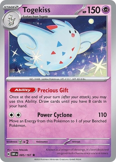 Togekiss (OBF) #085/197 Rare (Holofoil Lightly Played) SV03: Obsidian Flames Pokemon: 2023
