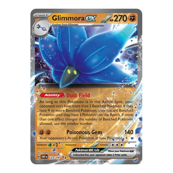 Glimmora ex (OBF) #123/197 Double Rare (Holofoil Lightly Played) SV03: Obsidian Flames Pokemon: 2023