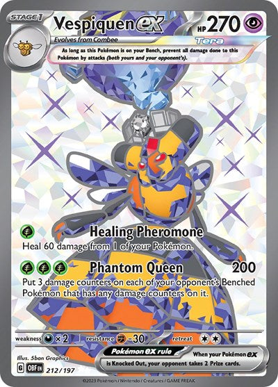 Vespiquen ex 212 197 (OBF) #212/197 Ultra Rare (Holofoil Near Mint) SV03: Obsidian Flames Pokemon: 2023