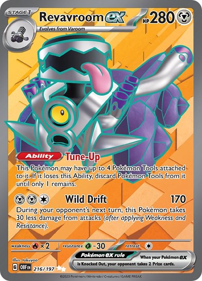 Revavroom ex 216 197 (OBF) #216/197 Ultra Rare (Holofoil Lightly Played) SV03: Obsidian Flames Pokemon: 2023