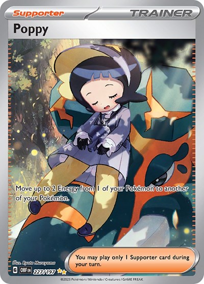 Poppy 227 197 (OBF) #227/197 Special Illustration Rare (Holofoil Lightly Played) SV03: Obsidian Flames Pokemon: 2023