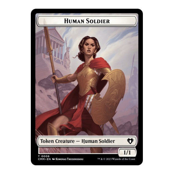 Human Soldier // Phyrexian Germ Double-Sided Token (CMM) #6 // 16 T (Moderately Played) Commander Masters Magic: The Gathering: 2023