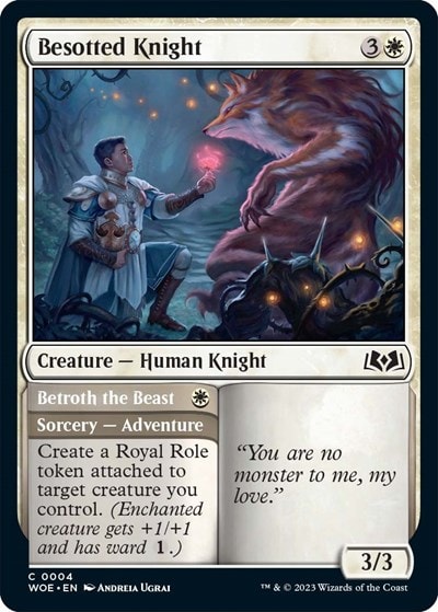 Besotted Knight (WOE) #4 Common (Lightly Played) Wilds of Eldraine Magic: The Gathering: 2023