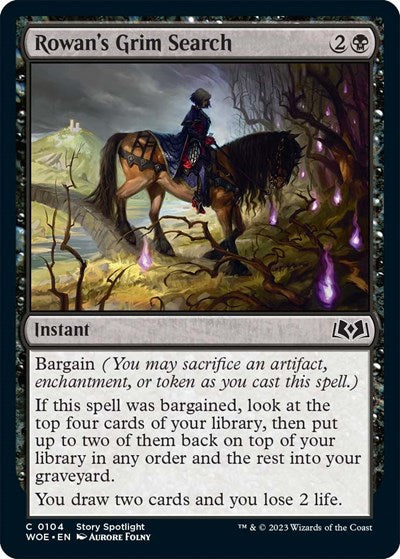 Rowans Grim Search (WOE) #104 Common (Lightly Played) Wilds of Eldraine Magic: 2023