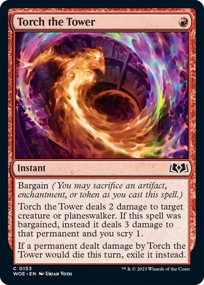 Torch the Tower (WOE) #153 Common Wilds of Eldraine Magic: The Gathering: 2023