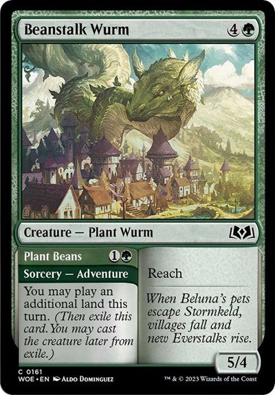2023 Magic: Wilds of Eldraine (WOE) - Beanstalk Wurm (#161, Common) (Lightly Played)