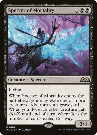 Specter of Mortality (WOE) #107 Rare (Lightly Played) Wilds of Eldraine Magic: The Gathering: 2023