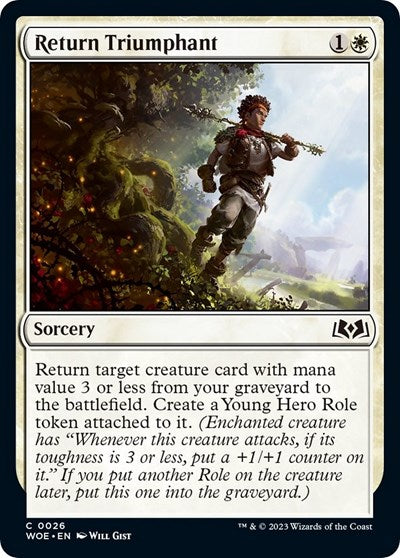 Return Triumphant (WOE) #26 Common (Foil Lightly Played) Wilds of Eldraine Magic: The Gathering: 2023