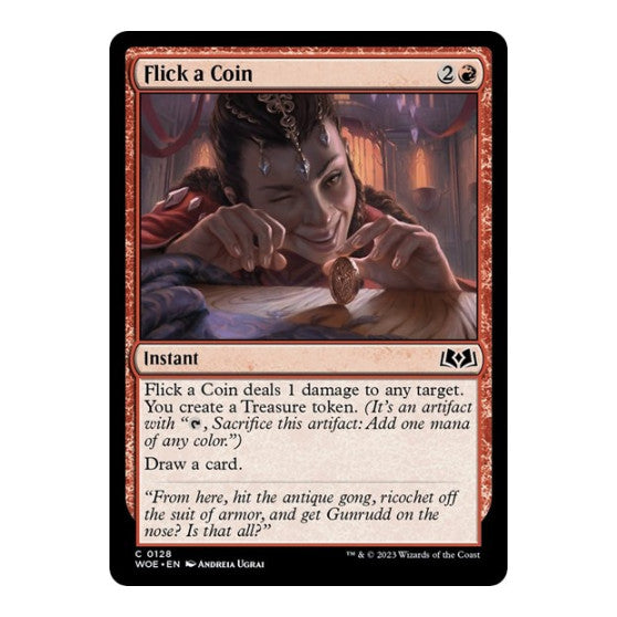 Flick a Coin (WOE) #128 Common (Lightly Played) Wilds of Eldraine Magic: The Gathering: 2023