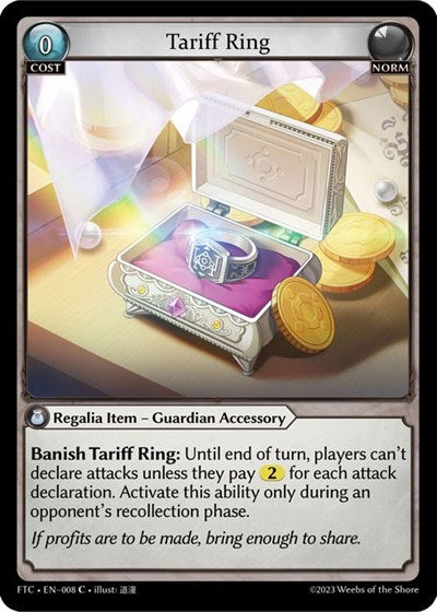 Tariff Ring (FTC) #008 Common (Lightly Played) Fractured Crown Grand Archive TCG: 2023