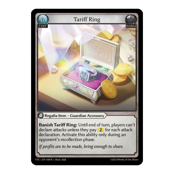 Tariff Ring (FTC) #008 Common (Lightly Played) Fractured Crown Grand Archive TCG: 2023