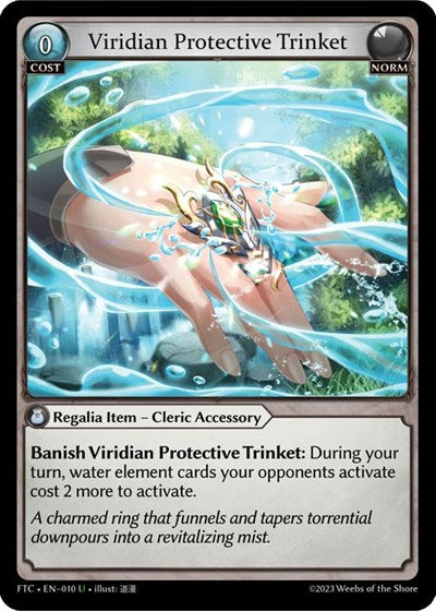 Viridian Protective Trinket (FTC) #010 Uncommon (Lightly Played) Fractured Crown Grand Archive TCG: 2023