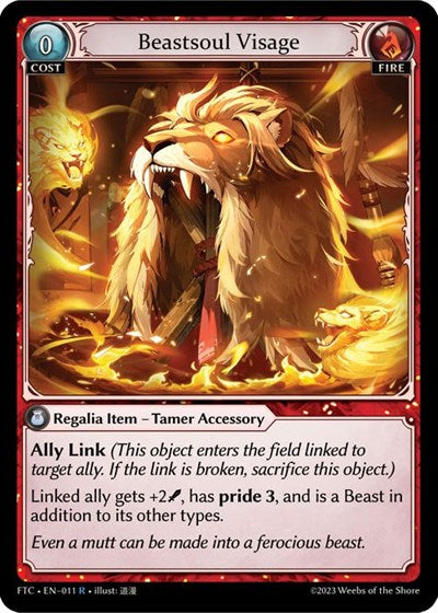 Beastsoul Visage (FTC) #011 Rare (Lightly Played) Fractured Crown Grand Archive TCG: 2023