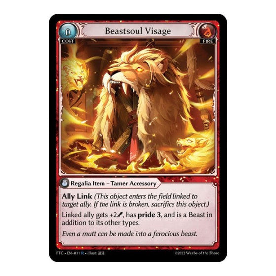 Beastsoul Visage (FTC) #011 Rare (Lightly Played) Fractured Crown Grand Archive TCG: 2023