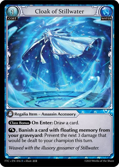 Cloak of Stillwater (FTC) #016 Rare (Lightly Played) Fractured Crown Grand Archive TCG: 2023