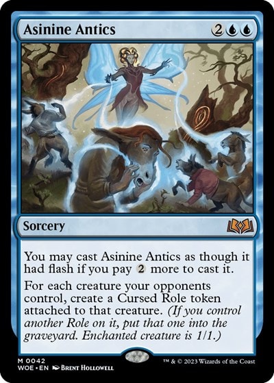 Asinine Antics (WOE) #42 Mythic Rare (Lightly Played) Wilds of Eldraine Magic: The Gathering: 2023