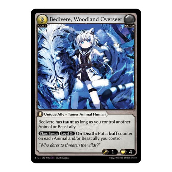 Bedivere, Woodland Overseer (FTC) #026 Super Rare (Lightly Played) Fractured Crown Grand Archive TCG: 2023