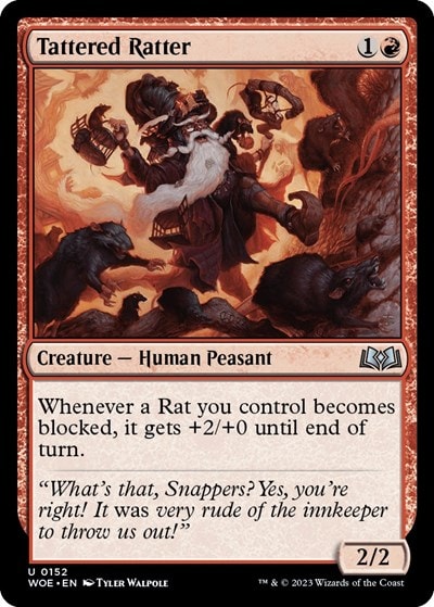 Tattered Ratter (WOE) #152 Uncommon (Lightly Played) Wilds of Eldraine Magic: The Gathering: 2023