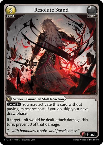 Resolute Stand (FTC) #043 Uncommon (Lightly Played) Fractured Crown Grand Archive TCG: 2023