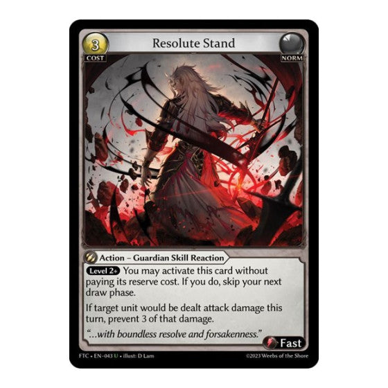 Resolute Stand (FTC) #043 Uncommon (Lightly Played) Fractured Crown Grand Archive TCG: 2023