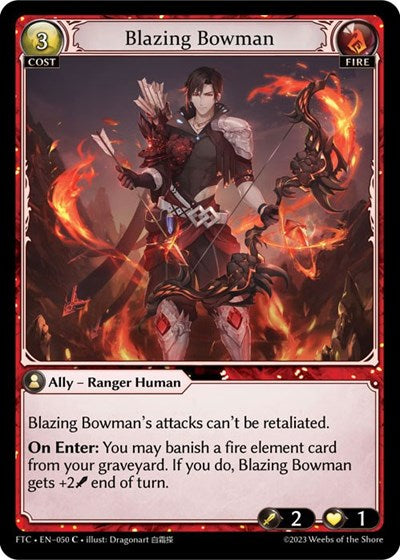 Blazing Bowman (FTC) #050 Common (Lightly Played) Fractured Crown Grand Archive TCG: 2023