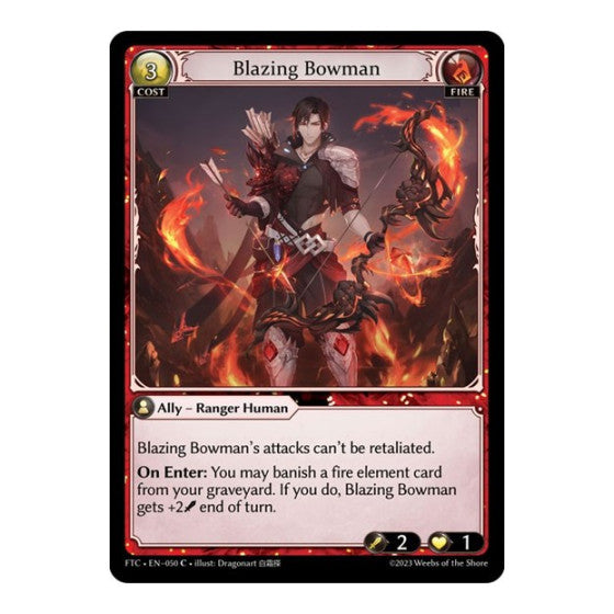 Blazing Bowman (FTC) #050 Common (Lightly Played) Fractured Crown Grand Archive TCG: 2023