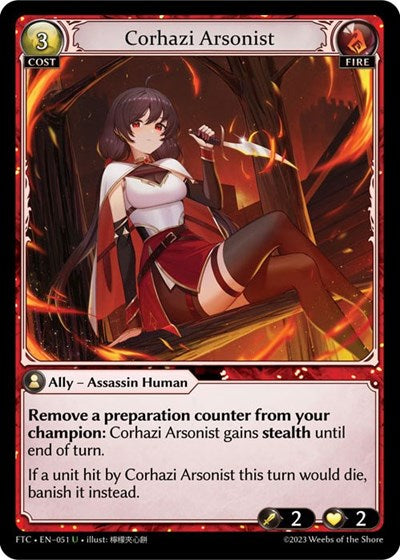 Corhazi Arsonist (FTC) #051 Uncommon (Lightly Played) Fractured Crown Grand Archive TCG: 2023