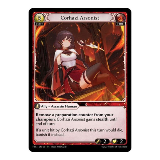 Corhazi Arsonist (FTC) #051 Uncommon (Lightly Played) Fractured Crown Grand Archive TCG: 2023