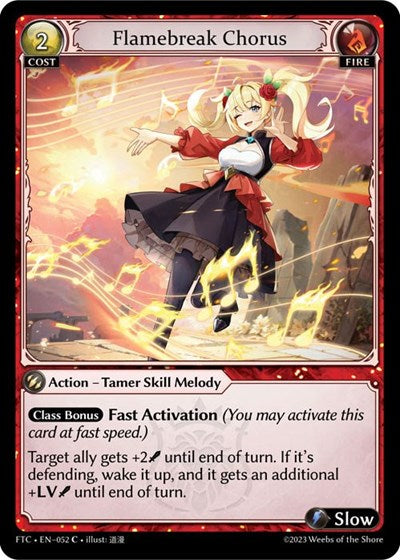 Flamebreak Chorus (FTC) #052 Common (Lightly Played) Fractured Crown Grand Archive TCG: 2023