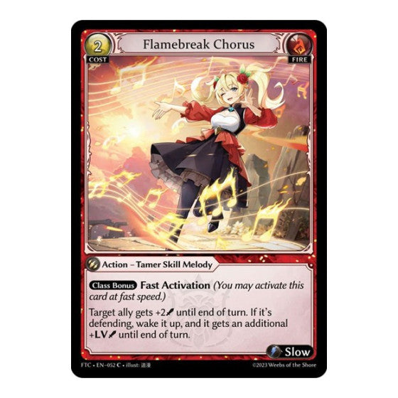 Flamebreak Chorus (FTC) #052 Common (Lightly Played) Fractured Crown Grand Archive TCG: 2023