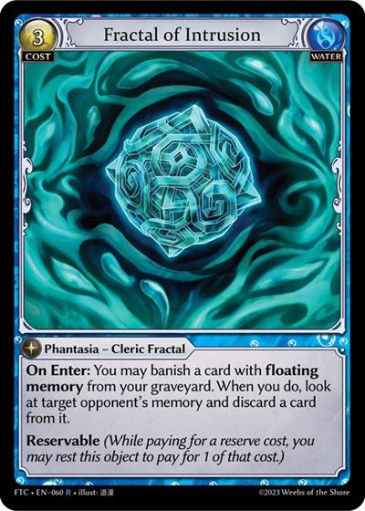 Fractal of Intrusion (FTC) #060 Rare (Lightly Played) Fractured Crown Grand Archive TCG: 2023