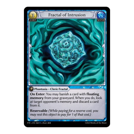 Fractal of Intrusion (FTC) #060 Rare (Lightly Played) Fractured Crown Grand Archive TCG: 2023