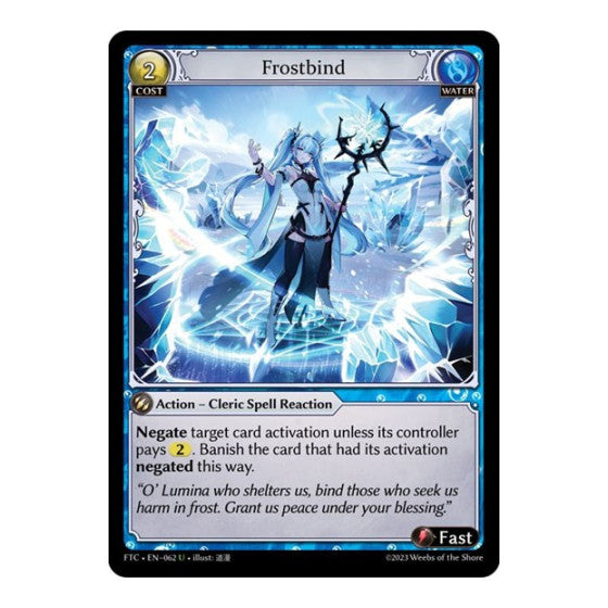 Frostbind (FTC) #062 Uncommon (Lightly Played) Fractured Crown Grand Archive TCG: 2023