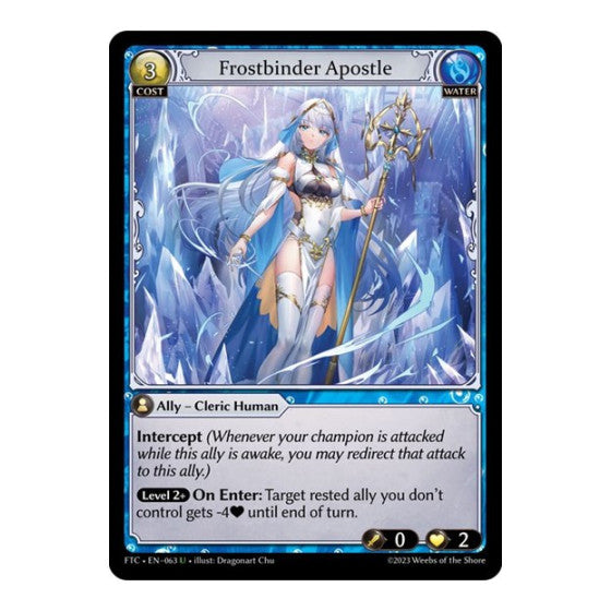 Frostbinder Apostle (FTC) #063 Uncommon (Lightly Played) Fractured Crown Grand Archive TCG: 2023