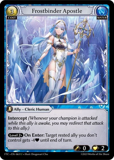 Frostbinder Apostle (FTC) #063 Uncommon (Lightly Played) Fractured Crown Grand Archive TCG: 2023