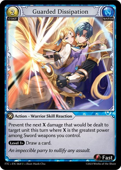 Guarded Dissipation (FTC) #064 Uncommon (Lightly Played) Fractured Crown Grand Archive TCG: 2023
