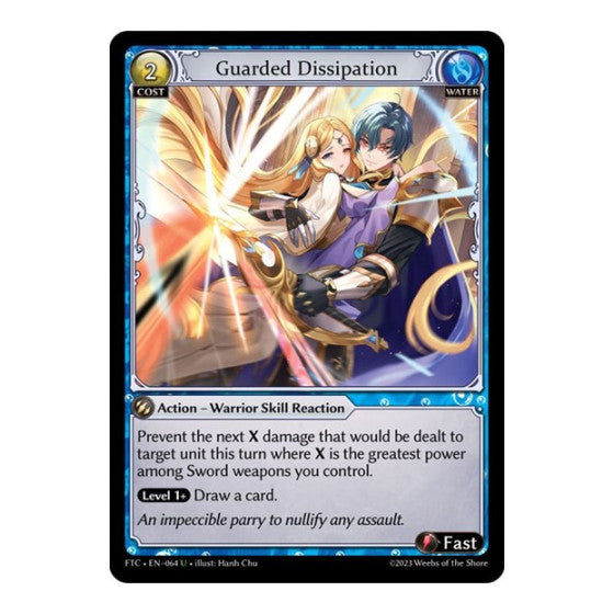 Guarded Dissipation (FTC) #064 Uncommon (Lightly Played) Fractured Crown Grand Archive TCG: 2023