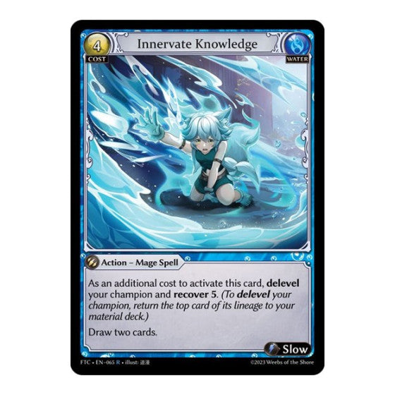 Innervate Knowledge (FTC) #065 Rare (Lightly Played) Fractured Crown Grand Archive TCG: 2023