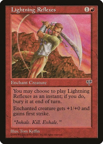 Lightning Reflexes (MIR) #186 Common (Lightly Played) Mirage Magic: 1996